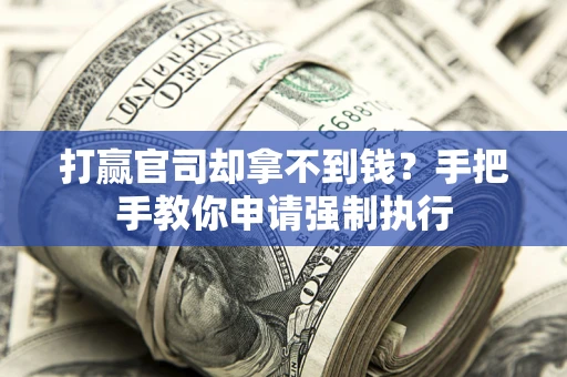 济南打赢官司却拿不到钱？手把手教你申请强制执行