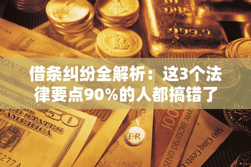 济南借条纠纷全解析：这3个法律要点90%的人都搞错了