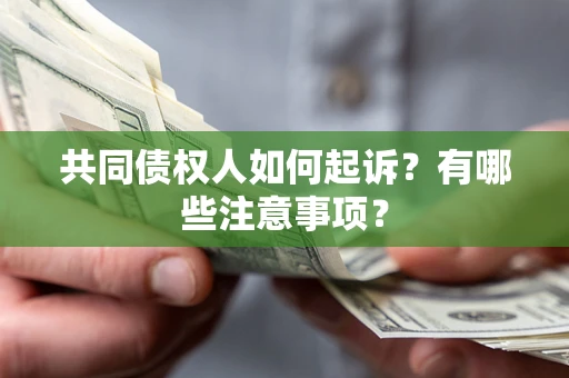济南共同债权人如何起诉？有哪些注意事项？